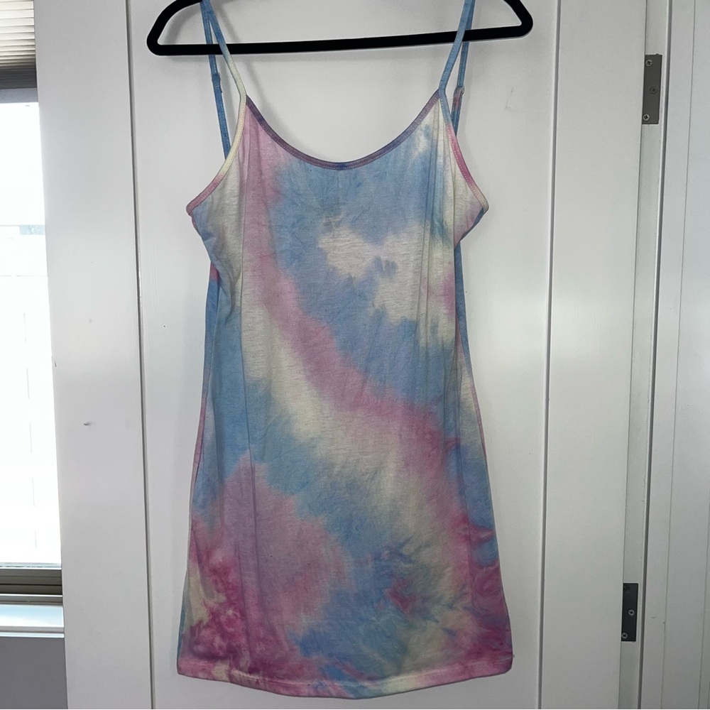 Long Tank Top/Mini Dress Cotton Candy Color SHEIN XL Adjustable Straps